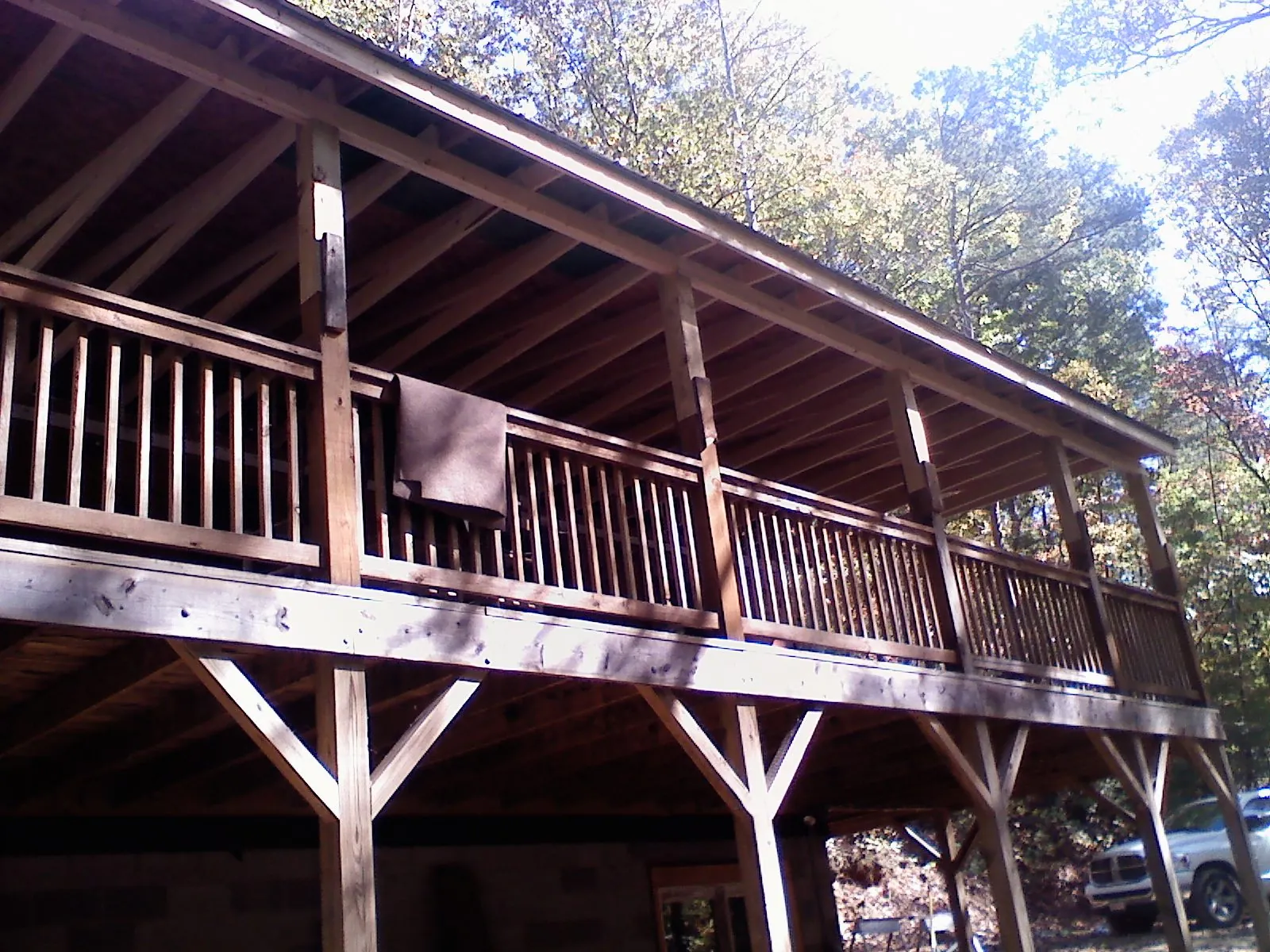 Timber framing under a new elevated porch and deck — Roof Leak Repair in Middleton by Roofing Brothers
